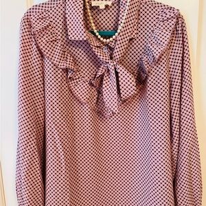 Listicle Women's Blouse - Deep Purple and Mauve Pattern